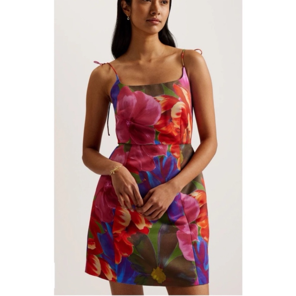 Still In Stores $207 Ted Baker Jyneen Floral Multicolor Dress Sz US 4 OrTed Sz 1